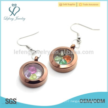 Special styles chocolate earrings jewelry, top design round charms earrings